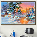 5D DIY Full Drill Snow Village Diamond Painting Embroidery Cross Stitch Kit