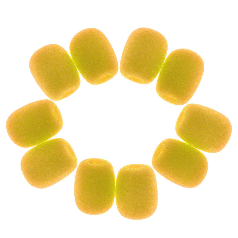 10pcs/Pack Mini Size Headset Microphone Protective Sponges Cover Yellow