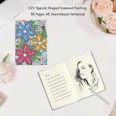 DIY Special Shaped Diamond Painting Flower 50 Pages A5 Office Notebook Gift