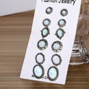 6Pairs/Set White Fire Opal Ear Studs Earrings Drop Dangle Weddings Jewelry  3c