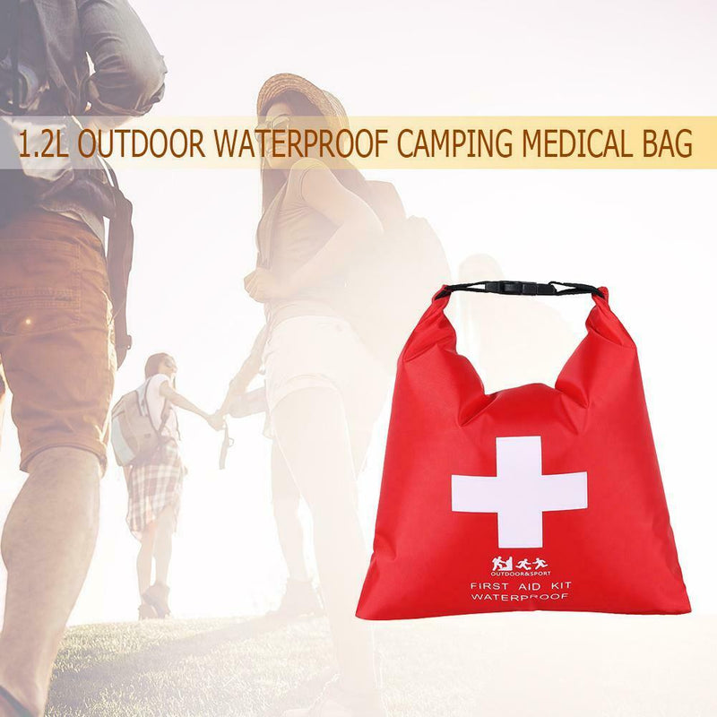 1.2L Outdoor Waterproof Trekking Rafting First Aid Bag Emergency Kits
