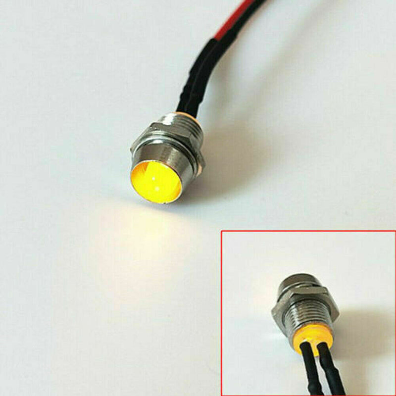 10x Top 8mm 12V Indicator Light LED Lamp Bulb Truck Pilot Dash Panel Car Boat AU
