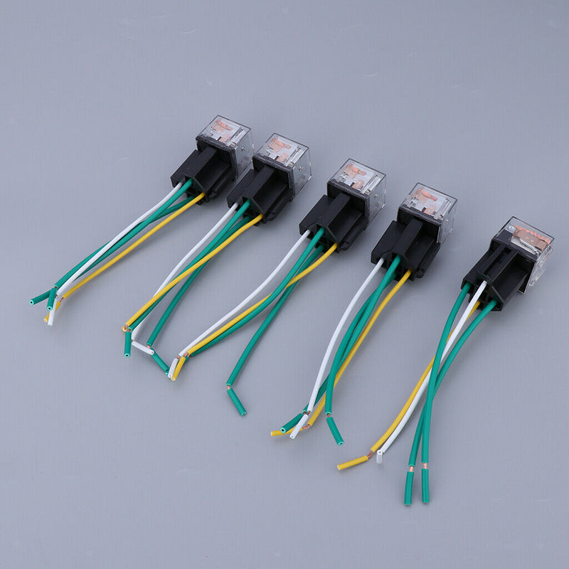 5x 60A LED Relay 12V 4Pin Socket w Wire Normal Open Waterproof Car Truck Van