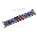 Hot Infinity Love USA With Flag Charms Rhinestone Bracelet- Red/Blue/White