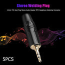 3.5mm Jack Plug Stereo Audio Adapter Headphone Soldering Connector (5pcs) A