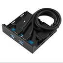 Fast Speed 2-Port USB 3.0 3.5" Front Panel Data Hub For PC USB Flash Drives