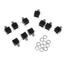 10 x Female 3.5mm Mono TS Jacks Plug Socket Connectors PCB Panel Chassis