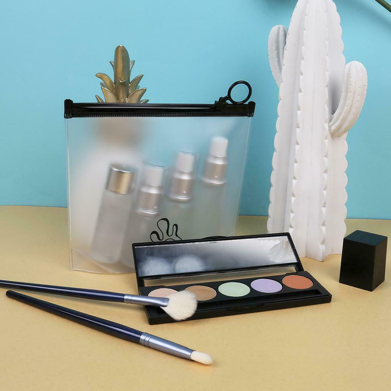 Clear PVC Waterproof Makeup Bag Transparent Travel Cosmetic Wash Pouch (M) A