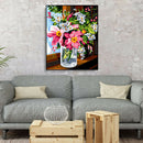 Painting By Numbers Kit DIY Flower Bottle Canvas Oil Art Picture Home Decor