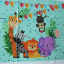 Safari animals tablecloth disposable table cover for kids birthday party decorMO