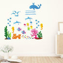 Marine Cartoon Wall Stickers Fish Coral Shark Dolphin Kindergarten Nursery Decor