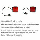 2 Inch Trailer Truck Hitch Towing Receiver Cover Smoked Lens 15 LED Brake L E2F4