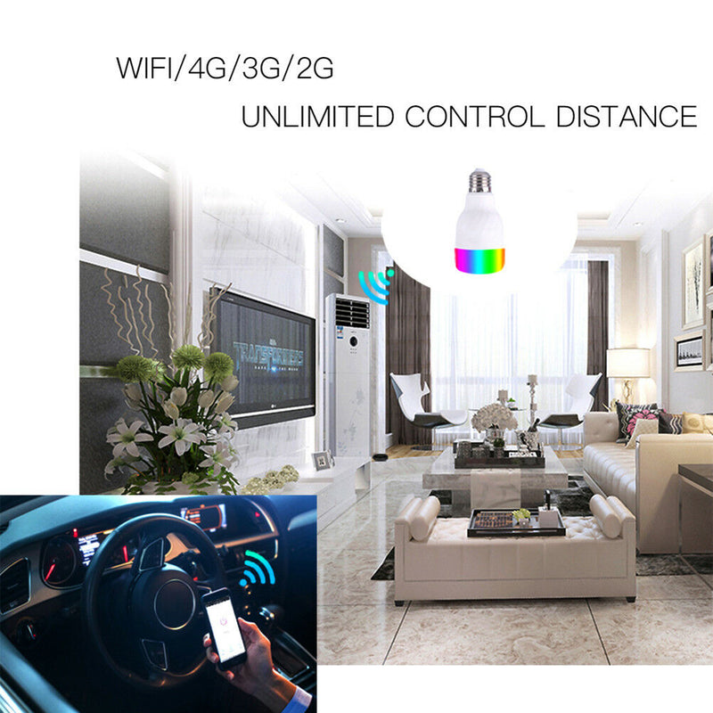WiFi Smart Bulb Colorful LED 7W RGBW APP Alexa Google for Smart Home E27 E26 JR