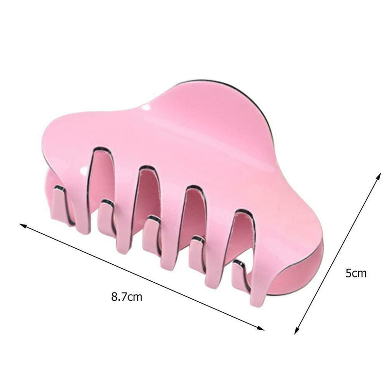 Women Hair Clip Girl Hair Claw Clamps Ladies Hairpins Headwear Gift (Pink) A