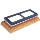Deluxe Sharpening Stone 2-IN-1 Whetstone with Angle Guide & Non-Slip Bamboo L2P8