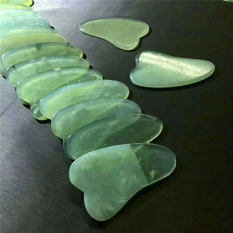 Natural Rose Quartz Face Jade Gua Sha Stone Beauty Massage Tools Facial Massager