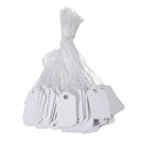 100 Pieces White Blank Tags with String, Marking Strung Tags Writable Price