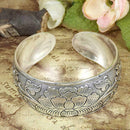 Tibetan Tibet Peony Totem Carved Bangle Cuff Fashion Adjustable Bracelet Je M8X5