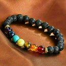 7 Chakra Healing Beads Bracelet Natural Lava Stone Diffuser Bracelet Jewelr Z5Q4