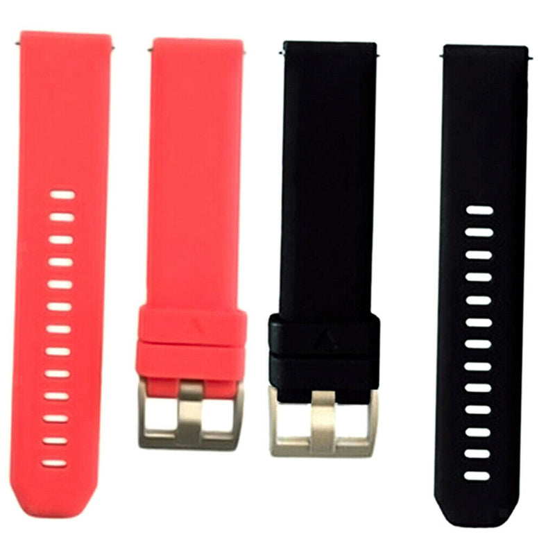 2 Pieces Universal 20mm Width Sweatproof Silicone Watch Band Replacement,