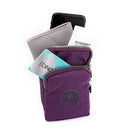 Women Nylon Messenger Bag Arm Pack Sports Small Mobile Phone Pouch (Purple)