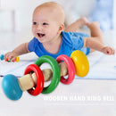 4pcs Wooden Hand Ring Bell Baby Kid Bed Rattles Musical Education Gift Toys A