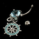 5Pcs Crystal Belly Button Rings Stud for Women Lady Dangle Navel Rings 14g