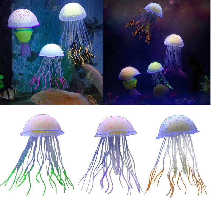 2x Aquarium Decoration Fish Tank Ornament Artificial Fish Jellyfish Marine