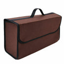 Trunk Organizer Felt Cloth Foldable Car SUV Storage Bag Cargo Box Coffee Color