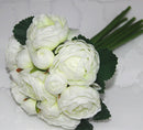 Artificial 13-Head Jasmine Silk Flowers Leaf Wedding Photography Craft White