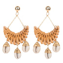 Rattan Earrings For Women Girls Handmade Straw Wicker Braid Drop Dangle Ear