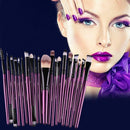 20pcs Makeup Brushes Set Powder Foundation Eyeshadow purple SN9F