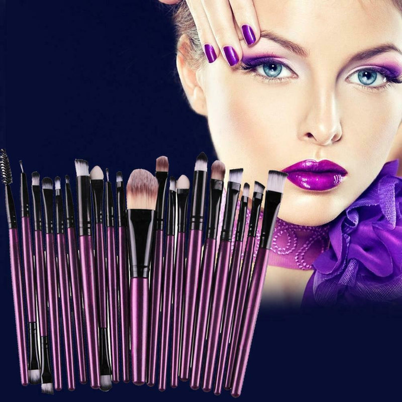 20pcs Makeup Brushes Set Powder Foundation Eyeshadow purple SN9F