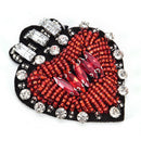 Rhinestone Beaded Heart Shaped Patch for Clothing Sewing on Beading Applique OA
