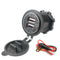 Car Motorcycle 4.2A Dual USB Charger Socket with Touch Switch+Power Cord