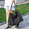 Solid Color Shoulder Handbags Canvas Women Large Top-handle Bags (Black) A