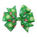 6Pcs Girl Christmas Holiday Gift Snowflake Ribbon Hair Bows Clip Girl HairpVGTE