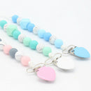 Baby Pacifier Clip Chain Colorful Love Heart Silicone Dummy Pacifier Clip C U9X3