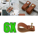 6pcs PU Leather Furniture Door Handle Modern Europe Style Pull Handle Knob for
