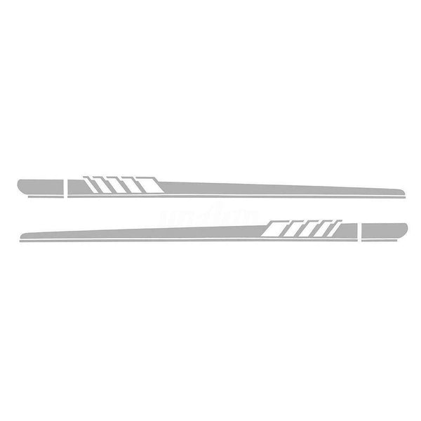 2pcs Car Side Body Vinyl Decals Long Stripe Stickers for Mercedes-Benz(Grey