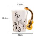 Creative novelty guitar handle ceramic cup free spectrum coffee milk tea cu