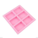 Rectangle 6-Cavity Soap Mold Cake ice Silicone Mould Tray Homemade Craft DIY