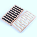 Rectangle Ring Display Tray Bamboo PU Leather Jewelry Display Tray Ring Dis