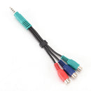 3.5mm Mini AV Male To 3RCA Female Audio Video Cable Stereo Jack Adapter Cord  Hn