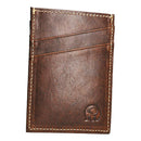 2-Sided Vertical Credit Card Holder, Leather Minimalist Wallet 5 Slots, Thin