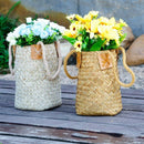 Foldable Natural Woven Seagrass Belly Storage Basket Flower Pot Folding Bas