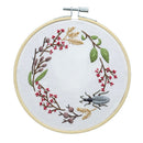 Floral Insect Embroidery Starter Kit Pre-printed Complete Cross Stitch Beginners