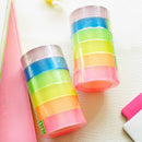 6 Rolls 12mm Width Transparent Tape Sealing Packing Gif Stationery Colorful T4U3