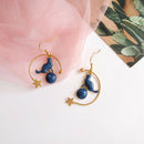 Fashion Enamel Cat Star Drop Dangle Statement Earrings Women Jewelry Accessor-OZ