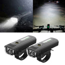 2Pack Super Bright Bicycle Headlight USB Rechargeable Bike Front Lamp Waterproof